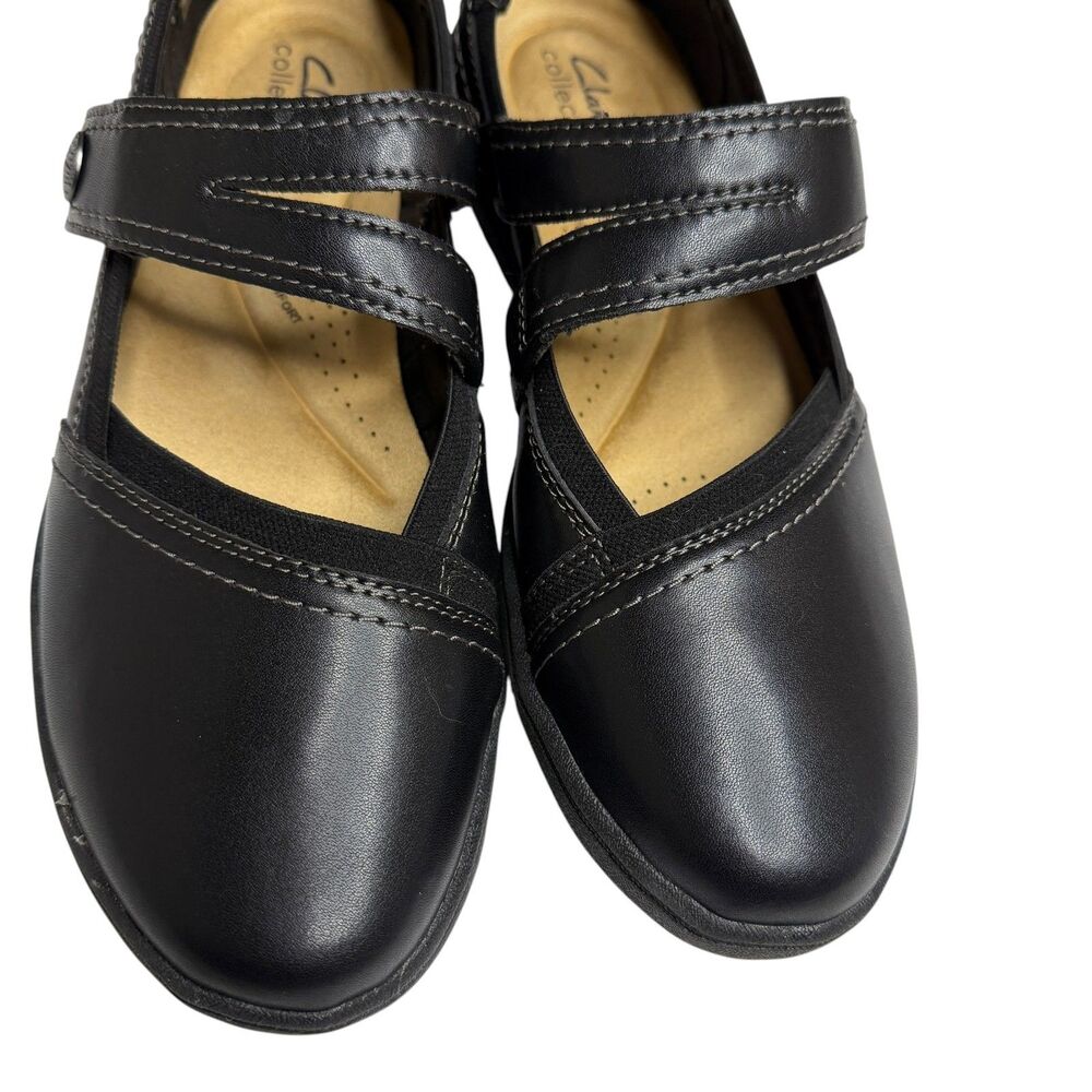 Clarks Collection Bryianne Janey Leather Flat Mary Jane Shoe Black 9 NWOT - Picture 4 of 10
